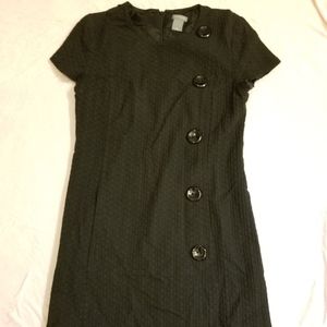 Ann Taylor Black Button Work Dress